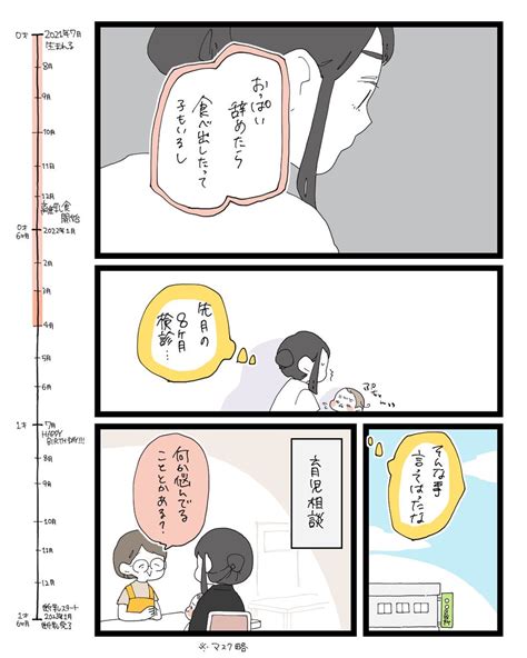 「娘の断乳記録①23上げ直し 」jえんどう𓃰原稿しつつ2y子育ての漫画