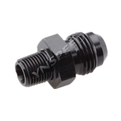 An6 6an Male To 1 8 Npt Straight Flare To Pipe Thread Fitting Adapter Black Ebay