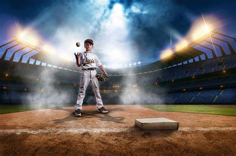 Baseball Digital Backdrop Softball Night And Day Stadium Photoshop
