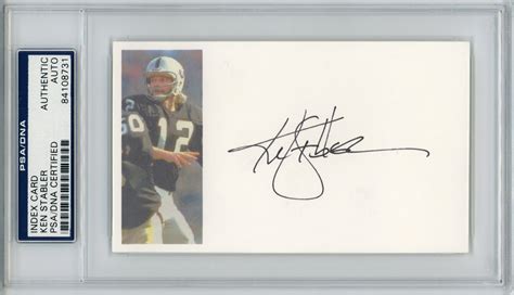 Ken Stabler Autographed Signed Oakland Raiders Index Card Psa Slab