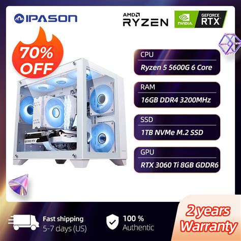 Ipason Gaming Desktop Amd Ryzen G Core Ghz Rtx Ti Gb