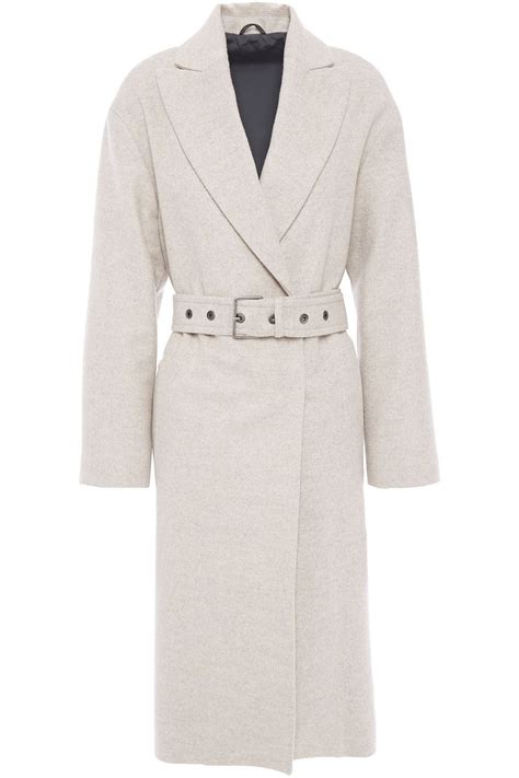 Brunello Cucinelli Belted Wool And Cashmere Blend Felt Coat The Outnet