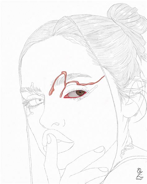 Model Portrait Sketch By Oz Galeano Behance