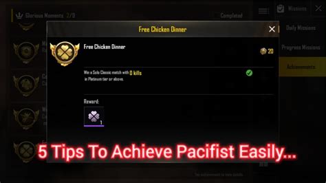 How To Achieve Pacifist Pubg Mobile Easy Tips And Tricks Youtube