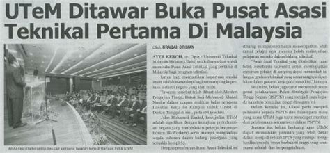 Utem In Newspapers August Mhi Utem Ditawar Buka