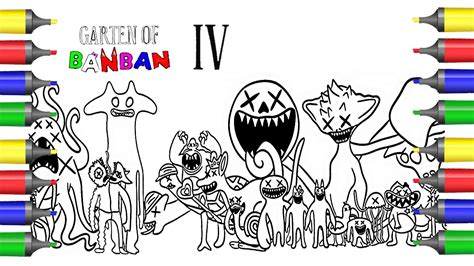 Garten Of Banban Chapter 4 New Coloring Pages Color All New Monsters Youtube