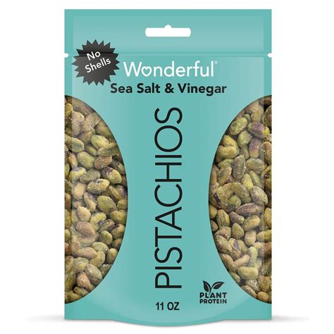 Salty Snacks Wonderful Pistachios No Shells Sea Salt Vinegar Tinx