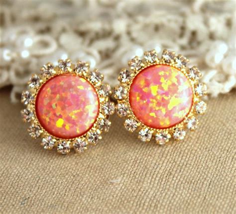 Opal Stud Earrings Opal Studs Fire Opal Earrings Gift For Etsy