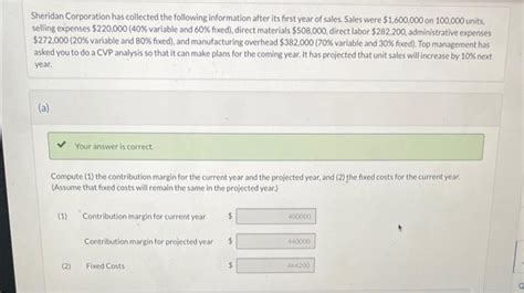 Solved Sheridan Corporation Has Collected The Following Chegg