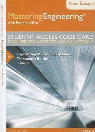 Amazon Engineering Mechanics Dynamics Student Access Code Card