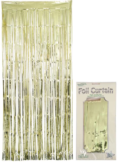 Oaktree Foil Door Curtain 0 90m X 2 40m Metallic Gold Foil Door