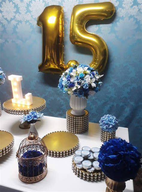 Steffanina Decorações de Festas e Eventos Decoração 15 anos Azul e