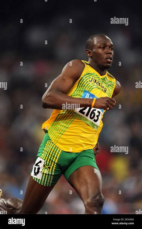 Jamaicas Usain Bolt Competes On Mens 200 Meters Semi Final Of The