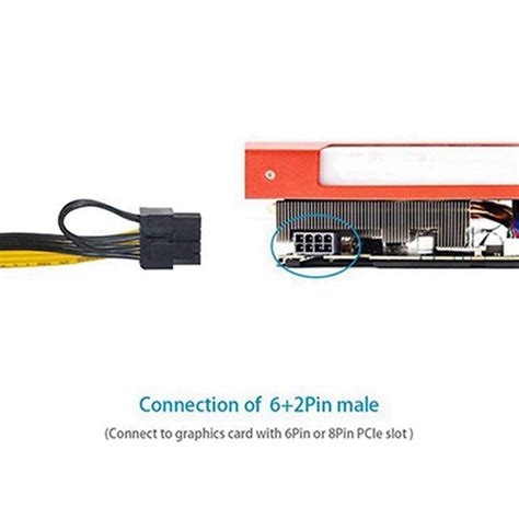 6 Pcs 6 Pin Male Naar 8 Pin (6 + 2) mannelijke Pci... – Vicedeal