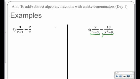 Lesson 2 4 Add Subtract Rational Expressions With Unlike Denominators