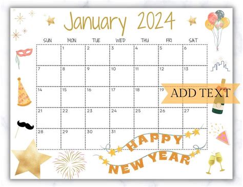 Homemade Gifts Made Easy Calendar January 2024 Printable Wall