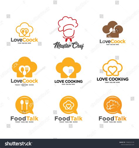 Cooking Logos Set Food Studio Vector Stock Vector Royalty Free