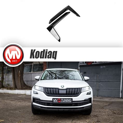 Pads Canards Covers Over Fog Lights For Front Bumper For Skoda