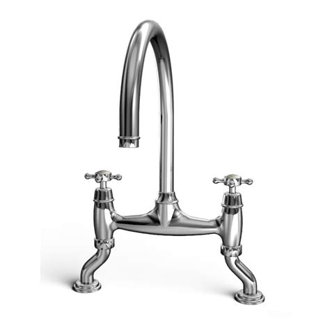 Bidbury And Co Sherborne Bridge Crosshead Handle Taps Chrome Sherborne Ch