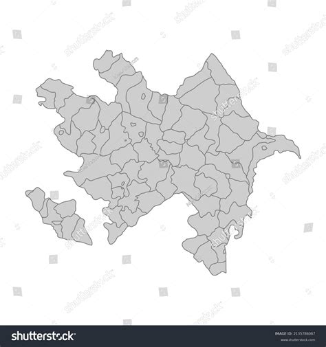 Outline Political Map Azerbaijan High Detailed Stock Vector Royalty