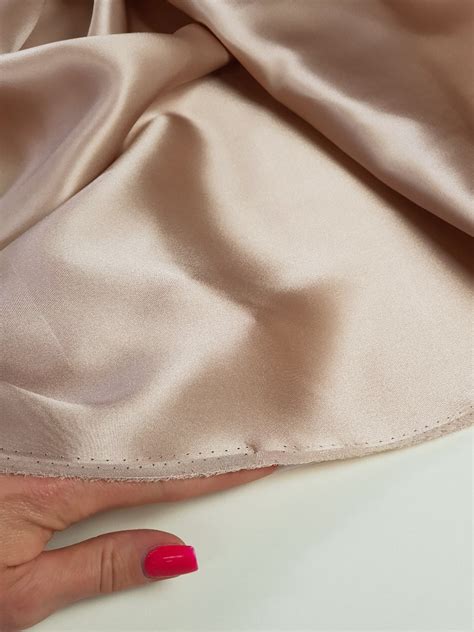 Nude Color Silk Satin Fabric By The Yard Momme Mm Lingerie Etsy