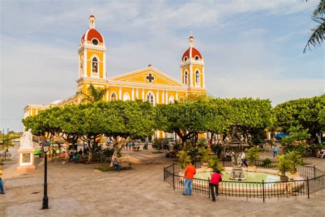 GRANADA NICARAGUA APRIL 27 2016 Cathedral And Parque Central In