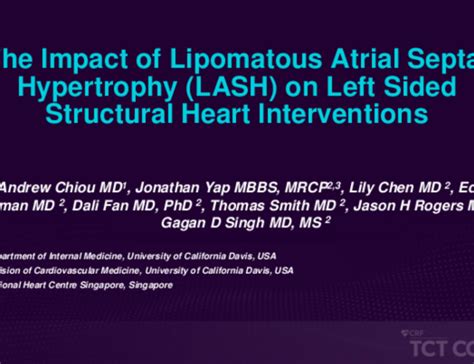 Tct 431 The Impact Of Lipomatous Atrial Septal Hypertrophy Lash On