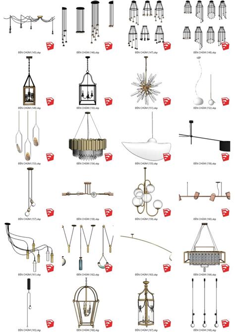 4088 Ceiling Lights Collection Sketchup Model By Cuong Covua