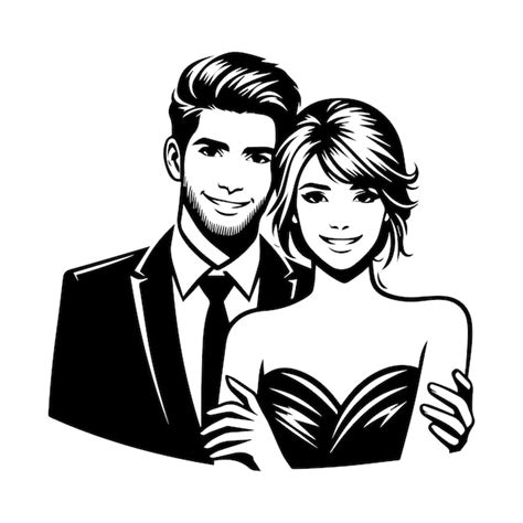 Premium Vector Front View Of Beautiful Happy Couple Loving Couple