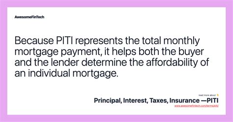 Principal Interest Taxes Insurance —piti Awesomefintech Blog