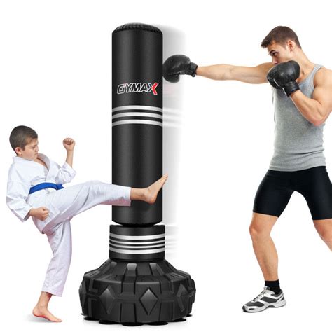 67 Inch Freestanding Heavy Punching Bag Kickboxing Box Bag Set with St ...