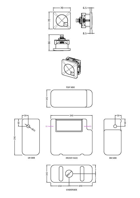 Nuie Universal Access Dual Flush Concealed Cistern With Black Flush