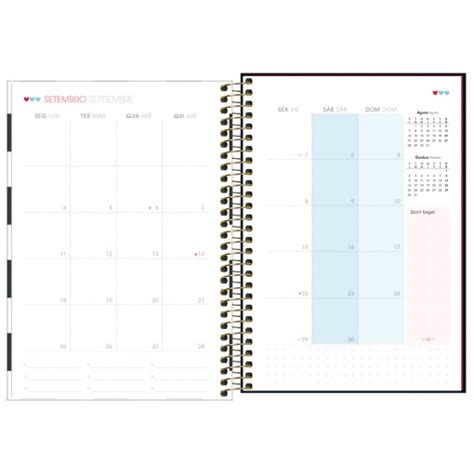 Planner Espiral X Cm West Village Fundo Preto