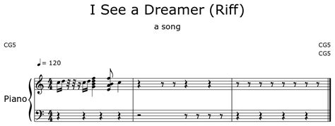 I See a Dreamer (Riff) - Sheet music for Piano