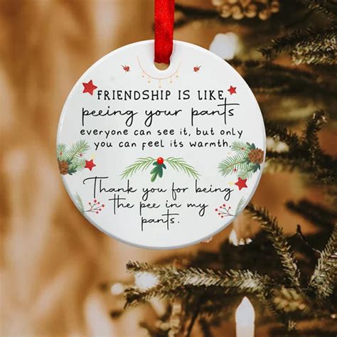 Friendship Is Like Peeing Your Pants Christmas Best Ornament