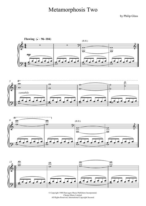 Metamorphosis Two Par Philip Glass Partitions Pour Piano Solo Sur Sheet Music Direct