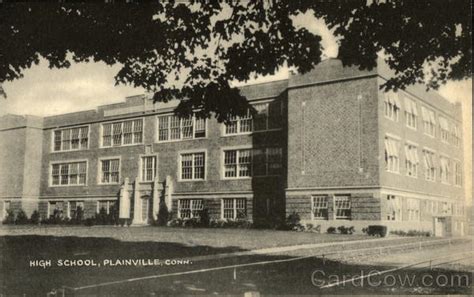 High School Plainville, CT Postcard