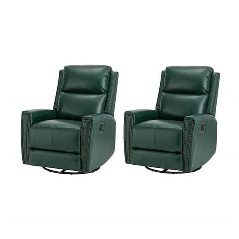 Jayden Creation Regina In Wide Green Genuine Leather Swivel