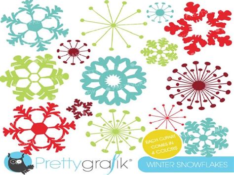 Christmas Snowflakes Clipart By Prettygrafik Design | TheHungryJPEG