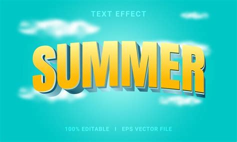 Premium Vector Summer 3d Editable Text Effect Vector Graphic Style