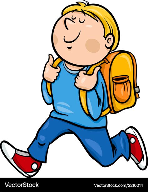 Boy grade student cartoon Royalty Free Vector Image