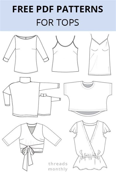 30 Gorgeous Free Sewing Patterns For Tops Women Clothing Printables Sewing Patterns Free