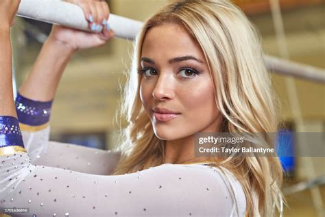 Portrait Of Gymnast Olivia Livvy Dunne Posing During A Photo Shoot At