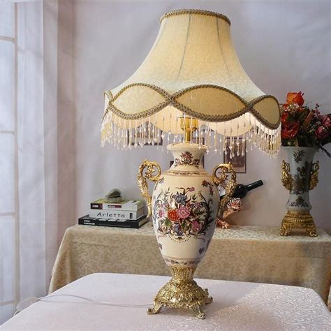 2017 Fashion Quality Ceramic Table Lamp Antique Vintage Style Cloth Lamp Cover Dimmer Switch