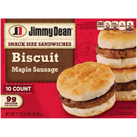 Jimmy Dean Biscuit Maple Sausage Snack Size Sandwiches 17 Oz Shipt