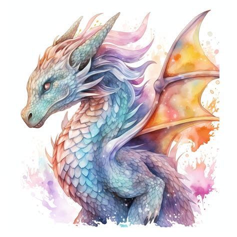 Wundersch Ne Drachen Aquarell Clipart Illustration Premium Foto