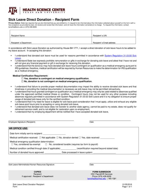 Fillable Online Tamhsc Recipient Form Fax Email Print Pdffiller