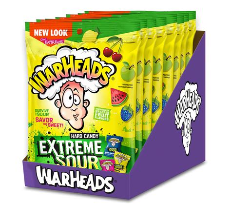 Warheads Extreme Sour Hard Candy 3 25 Oz 8 Count Rocketdsd