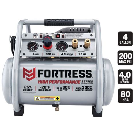 Fortress 4 Gallon 200 Psi Oil Free Air Compressor Tool Craze