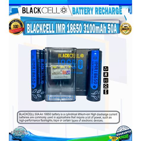 Jual BATRE BATTERY BLACKCELL 18650 3100mAh 50A 3 7V ORIGINAL Shopee